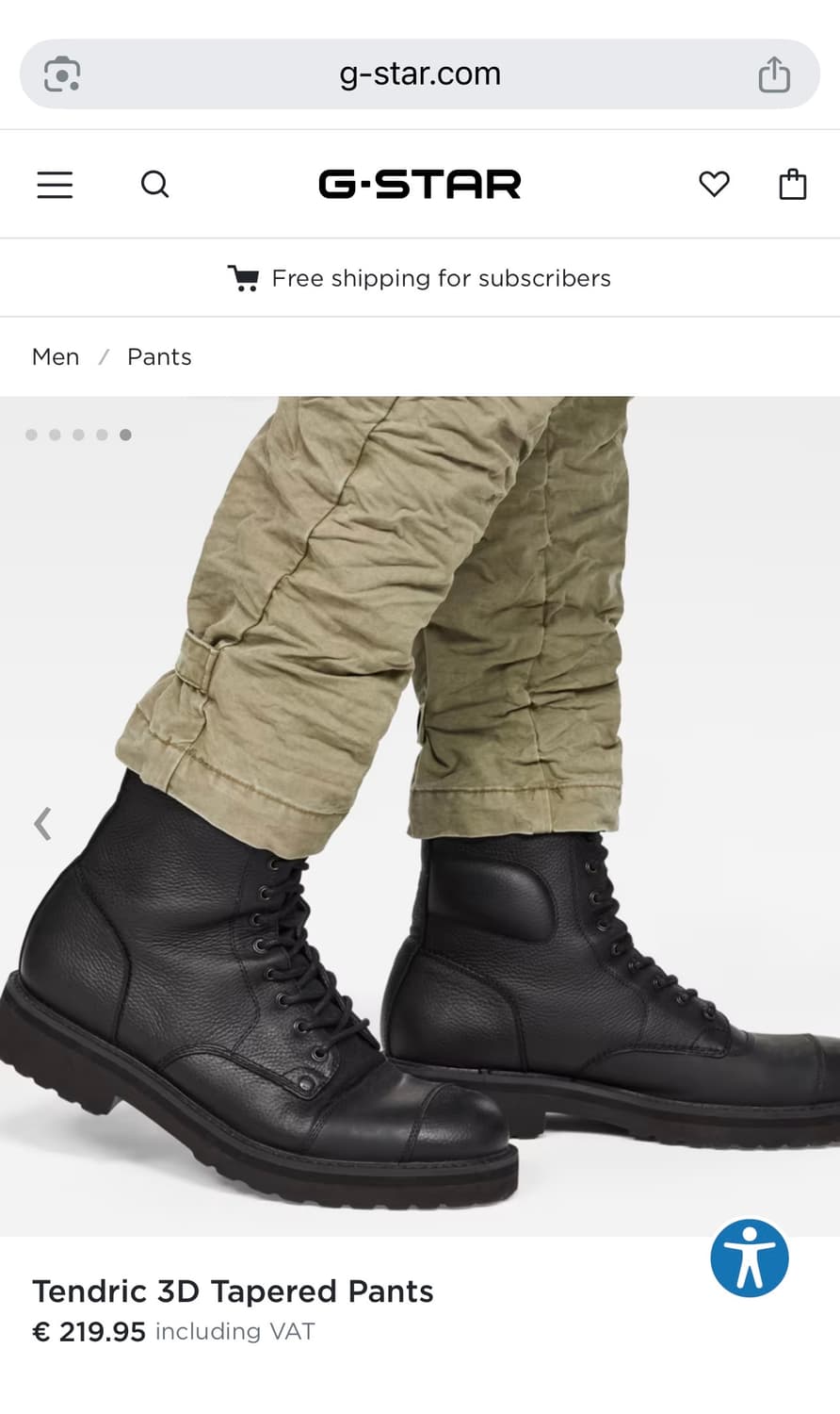 지스타 로우 3D 테이퍼드 카고 팬츠 올리브 34/32 상품이미지3