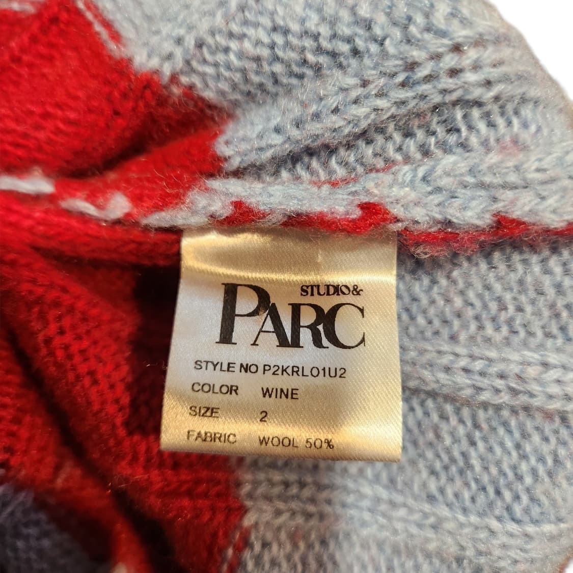 레드 스트라이프 케이블 니트 STUDIO & PARC 상품이미지3