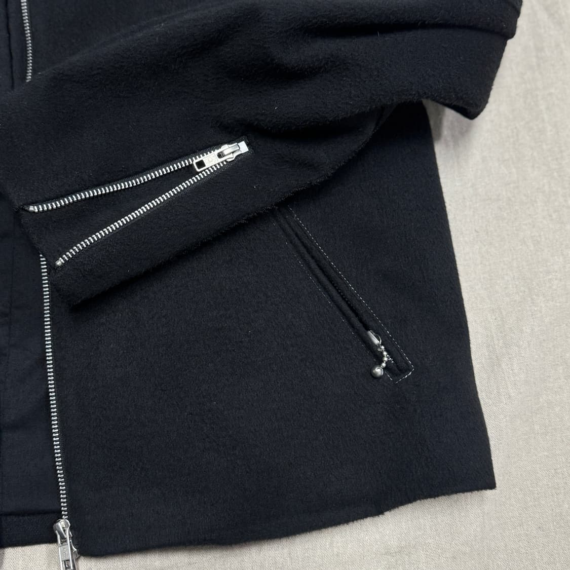 더뮤지엄비지터 백패치 바이커 울 자켓 L 상품이미지5