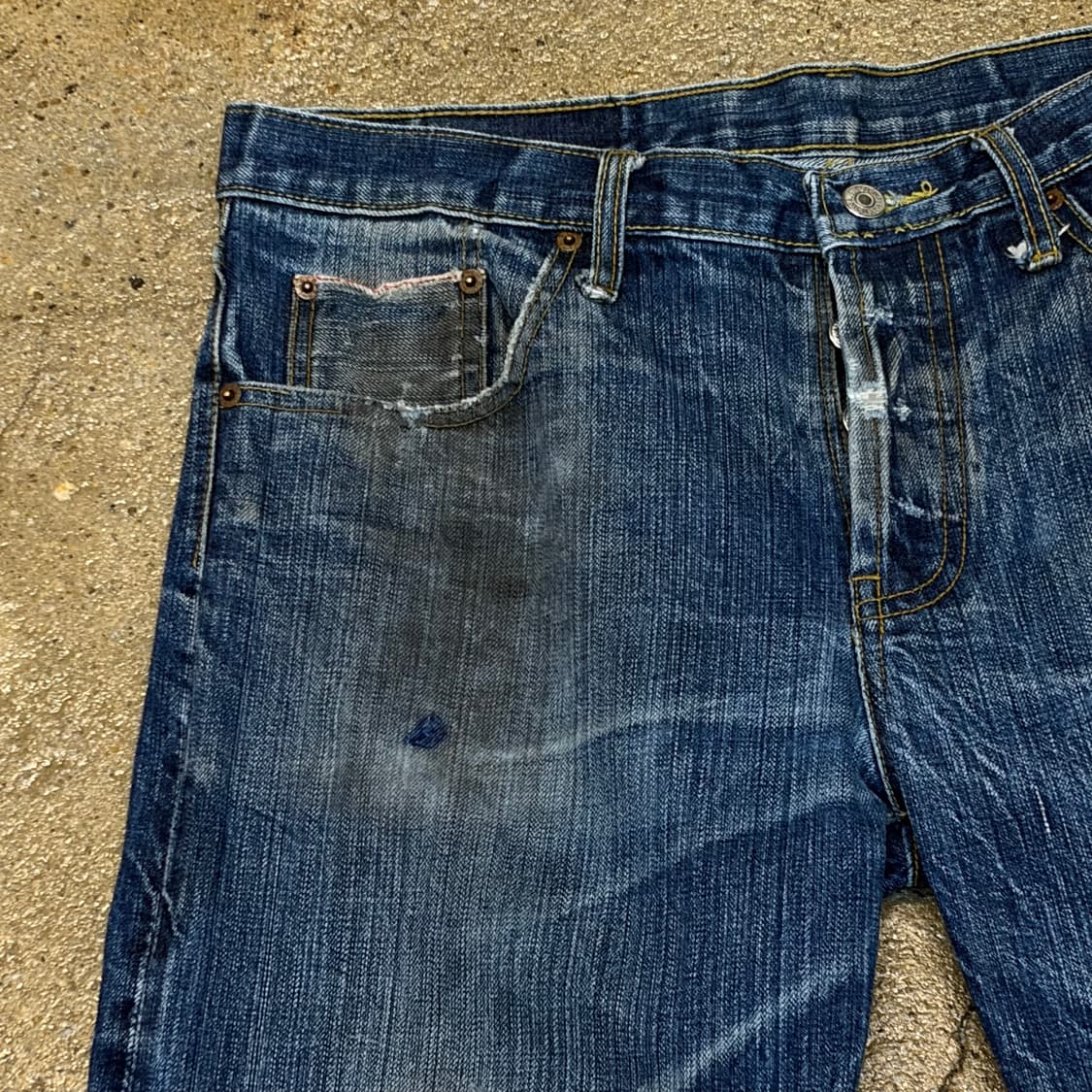 90s Made in USA 미국 빈티지 리바이스 501 셀비지 청바지 상품이미지3