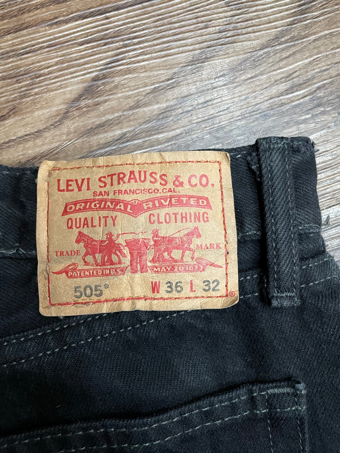 리바이스 505 멕시코 흑청 데님 팬츠 블랙진 상품이미지10