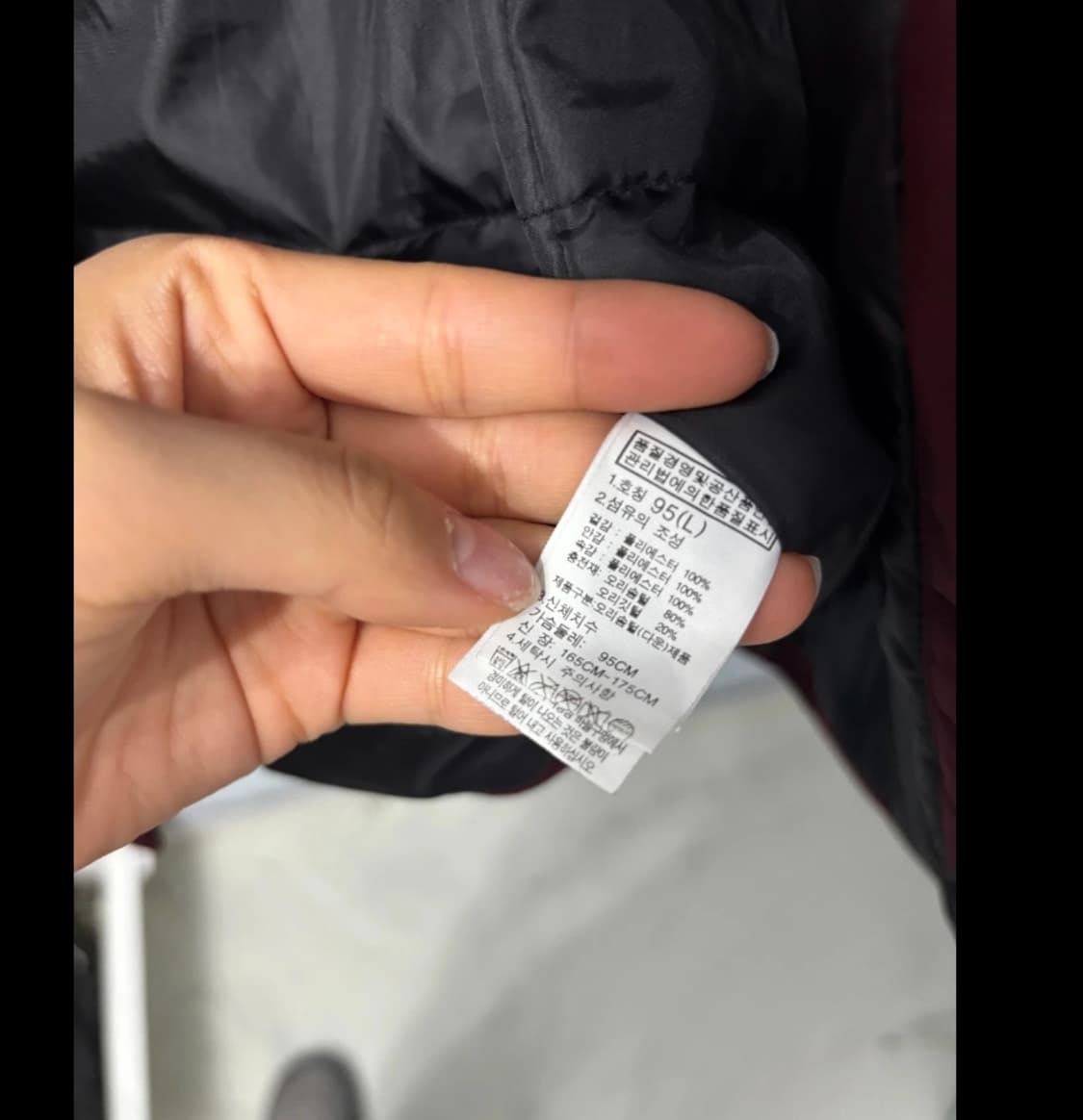 노스페이스 여성 패딩 L/95 버건디 상품이미지10