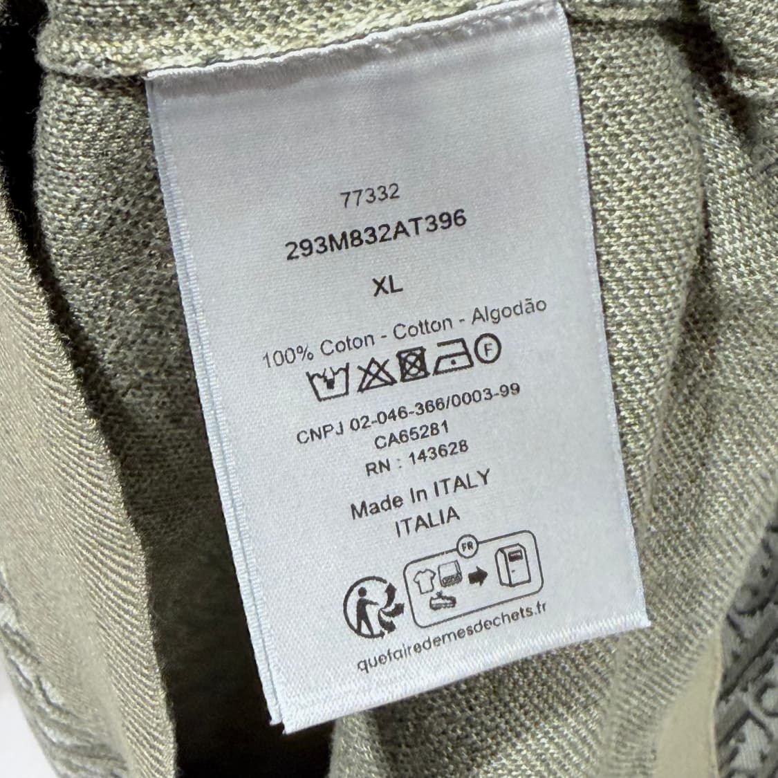 (A+/XL) / 디올 오블리크 폴로 반팔 셔츠 올리브그린 상품이미지6