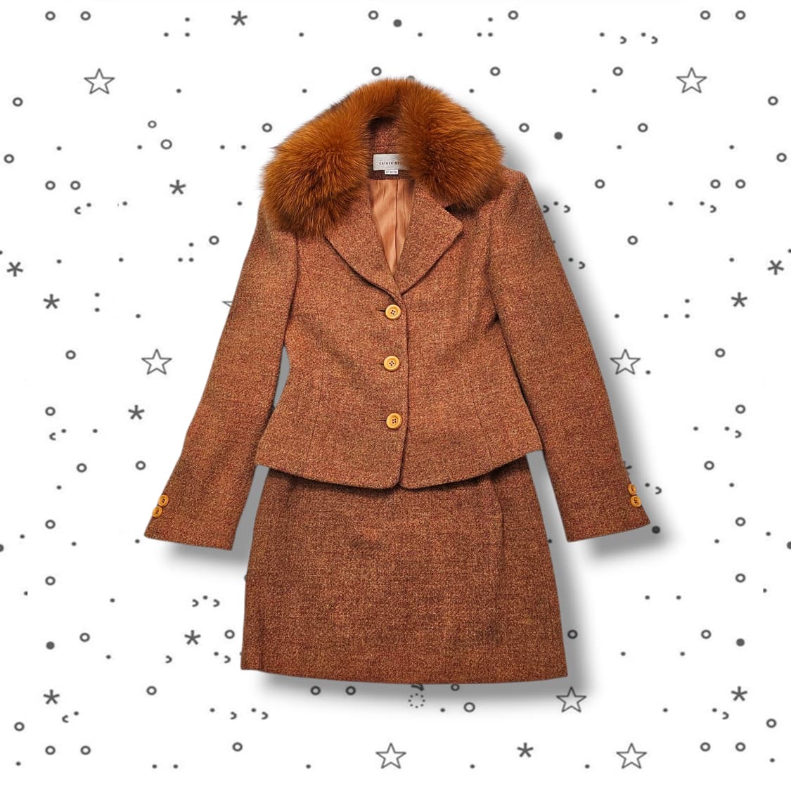 85 CATHERINETTE 오렌지 퍼 투피스 울 셋업 상품이미지1