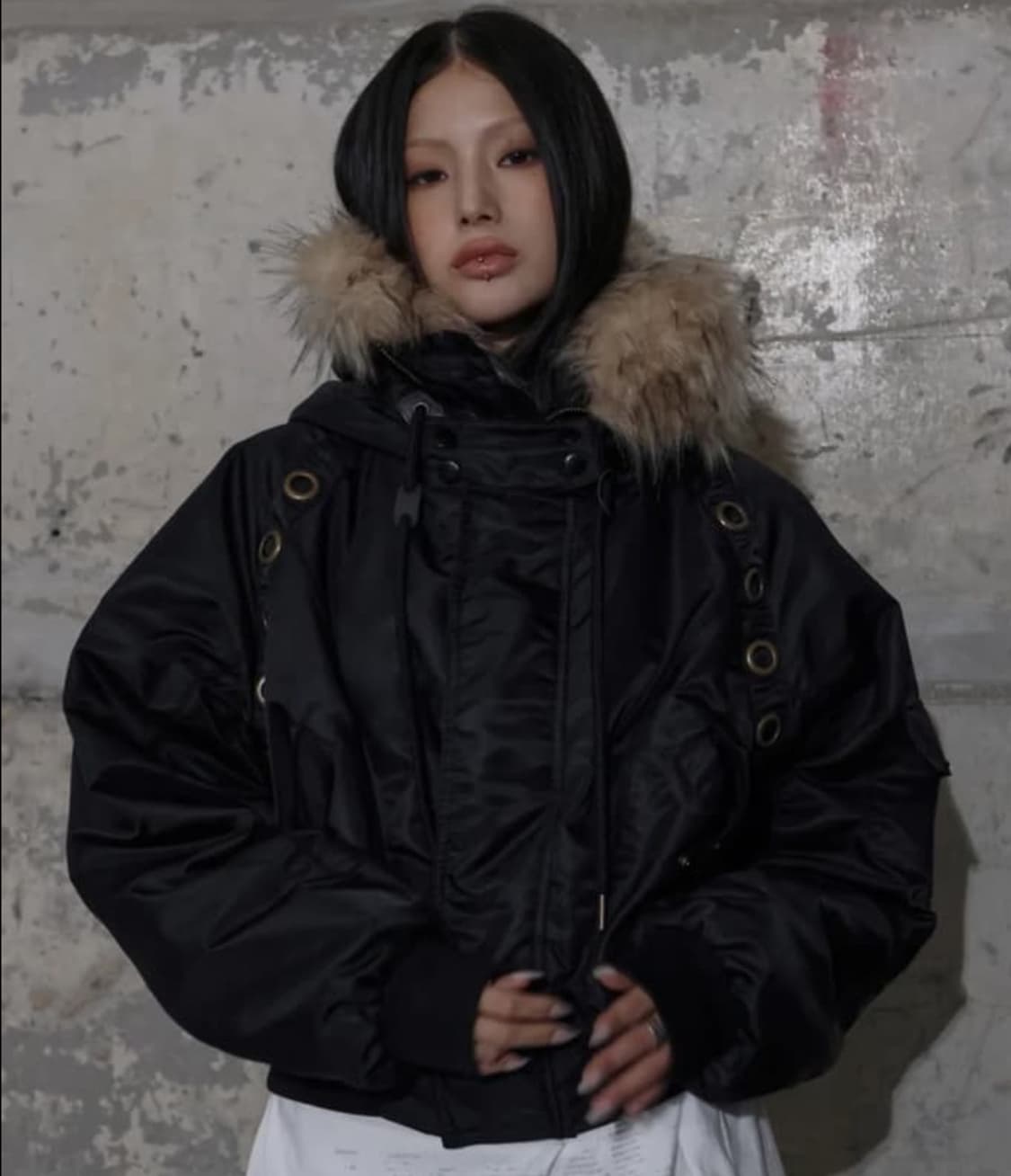 새상품) 팬시클럽 아일렛 퍼 MA-1 상품이미지1