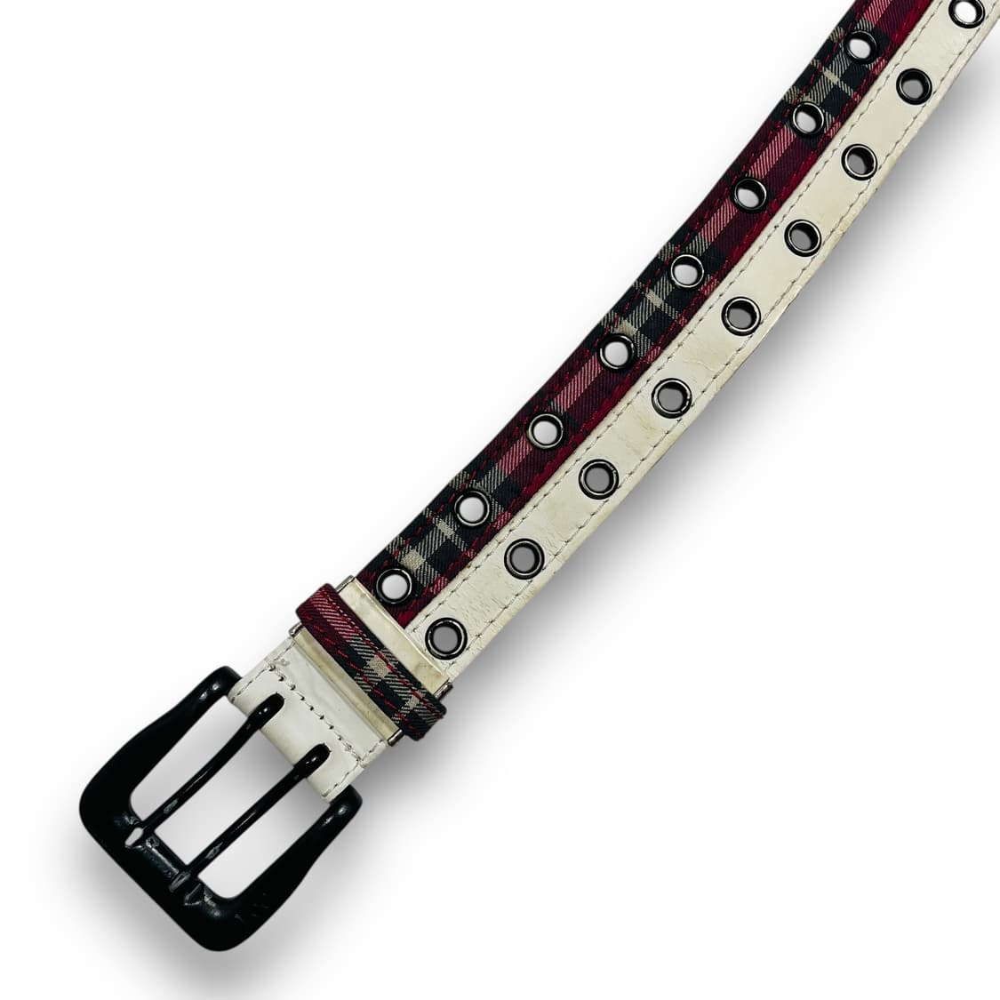 Lee 00s 더블링 패턴 체크 펑크 레더 빈티지 벨트 상품이미지4