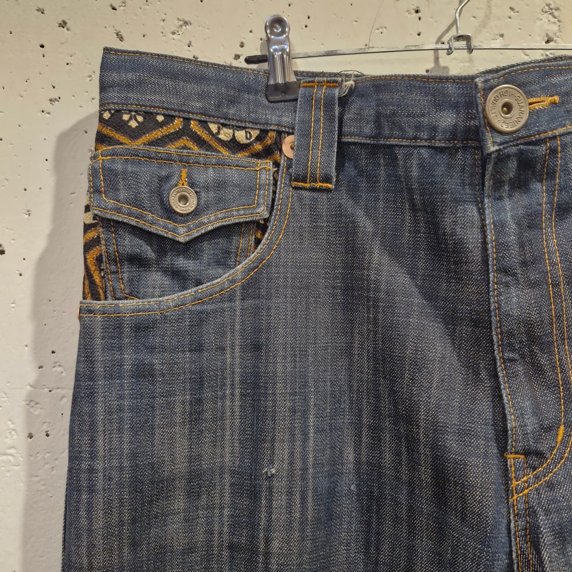 일본 JPN 빈티지 오리엔탈 패치워크 자수 데님 상품이미지4