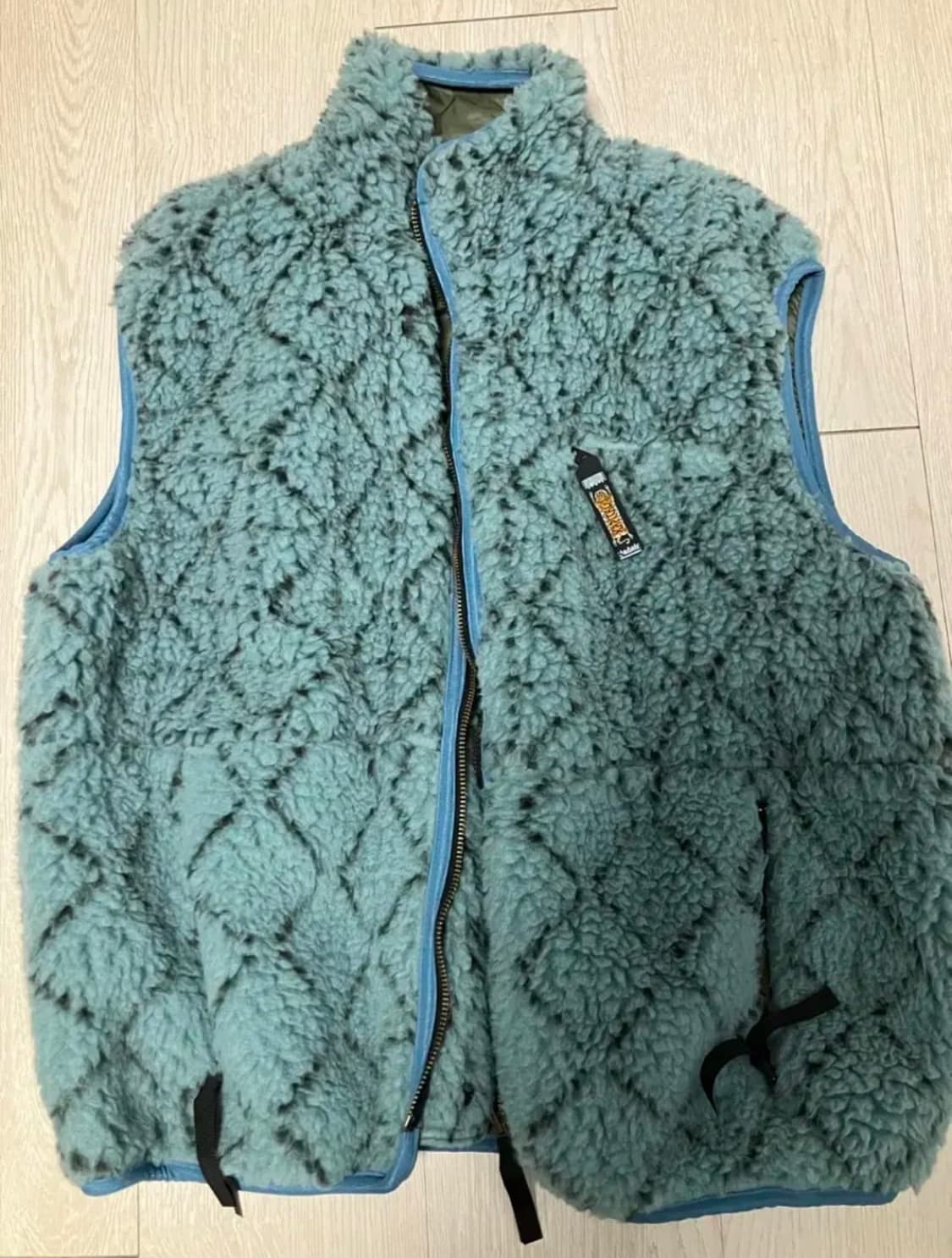 캐피탈 기모노 사시코 보아 플리스 리버시블 베스트 블루 4 상품이미지1