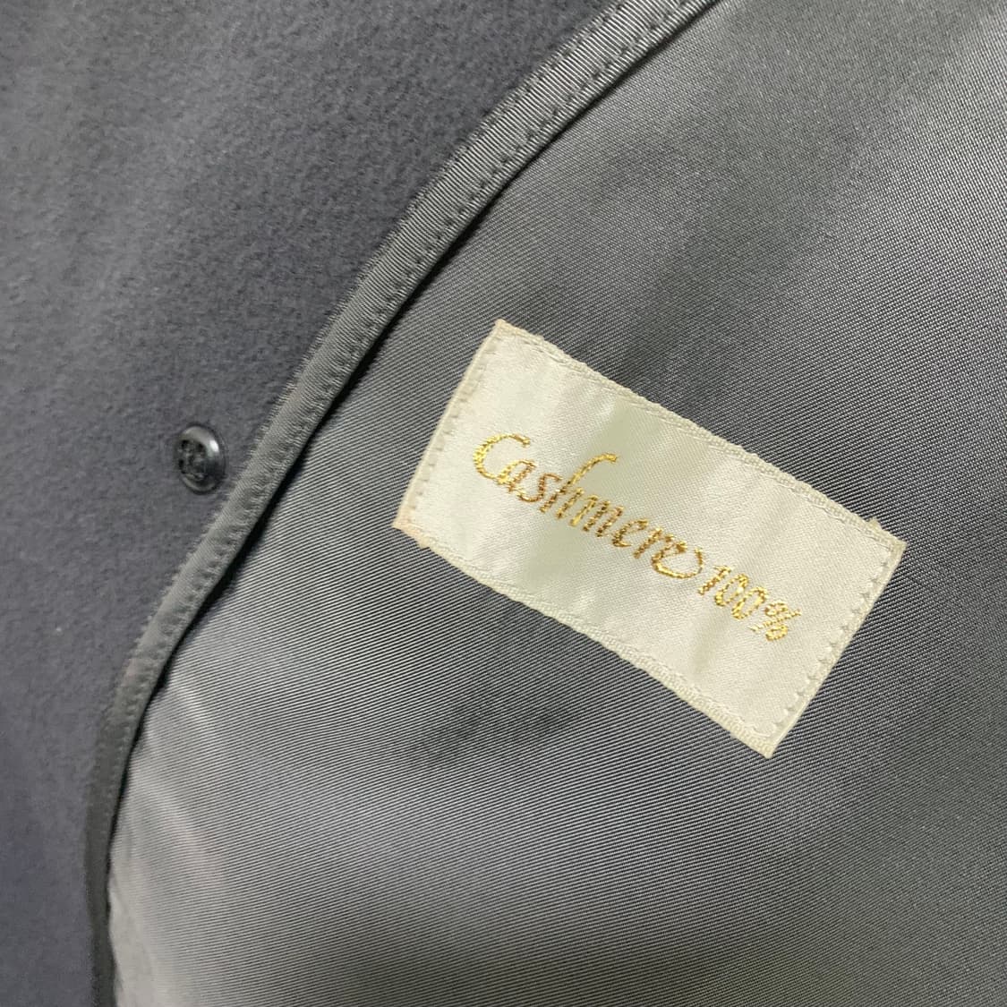 jpn 일본 빈티지 캐시미어 100% 더블 버튼 롱코트 차콜 상품이미지6