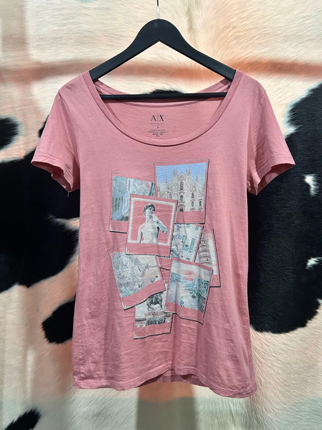 아르마니 콜라주 프린팅 반팔 티셔츠 상품이미지4