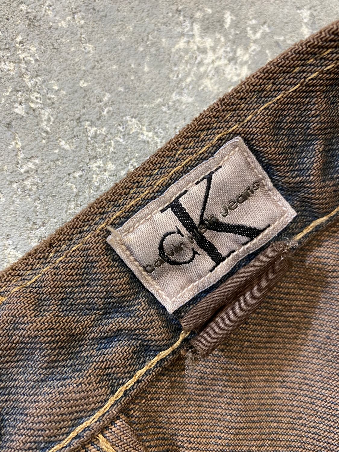 [31] 90-00s CK 캘빈클라인 브라원 워시드 레귤러핏 데님팬츠 상품이미지8