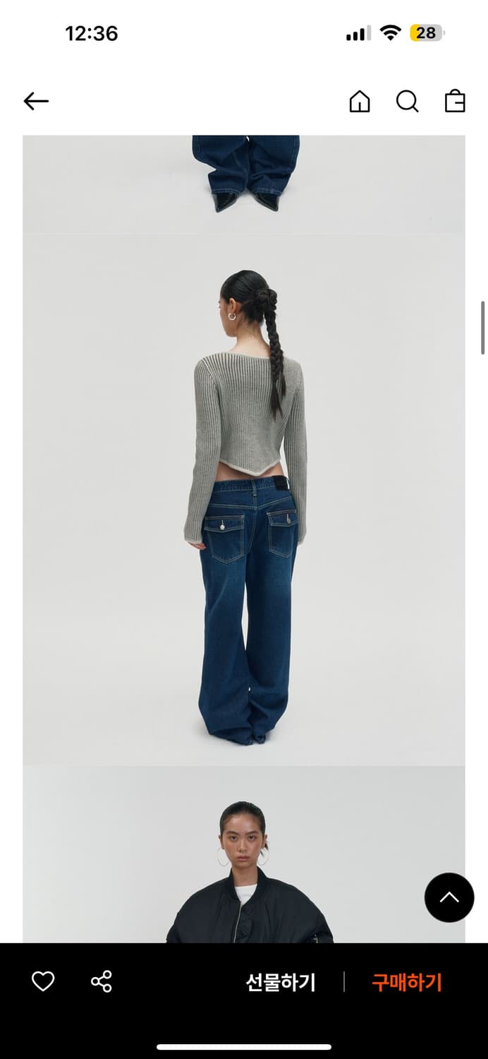 스웨이드 STANDARD CURVED DENIM DARK BLUE 상품이미지3