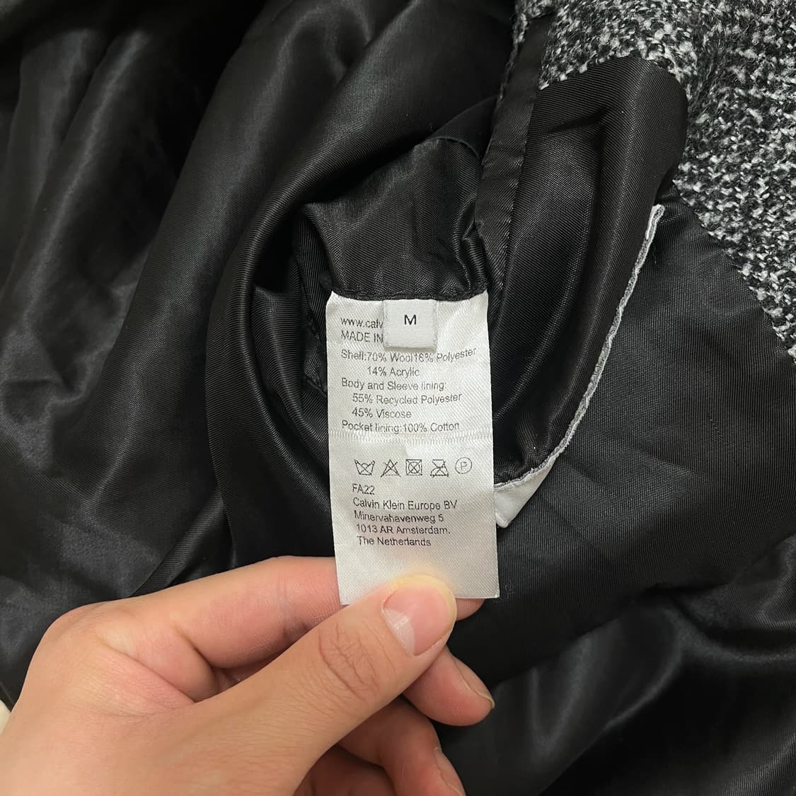 캘빈클라인 남성 울 헤링본 트렌치코트 M/95  상품이미지5