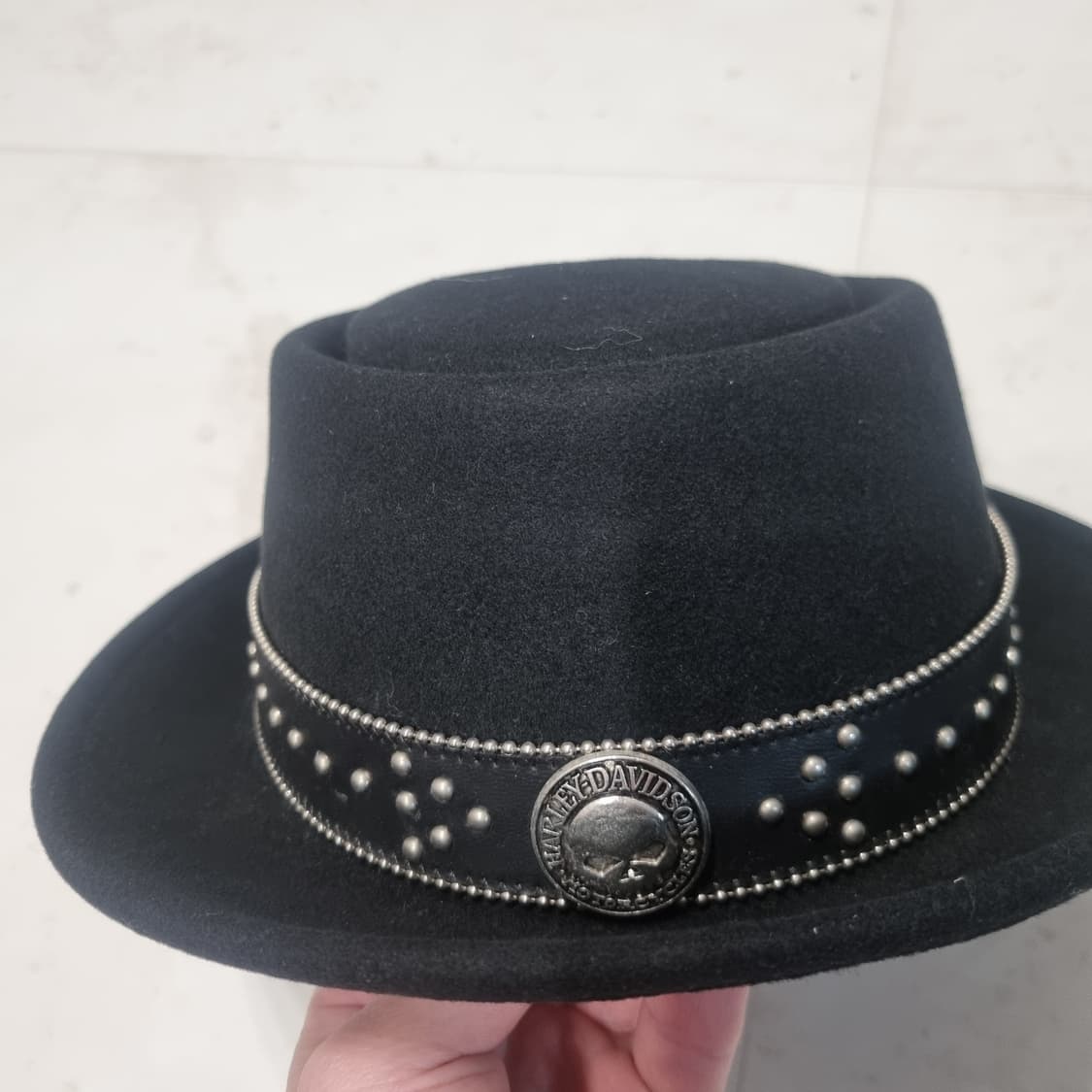 할리데이비슨 블랙 스터드 장식 모자 상품이미지1