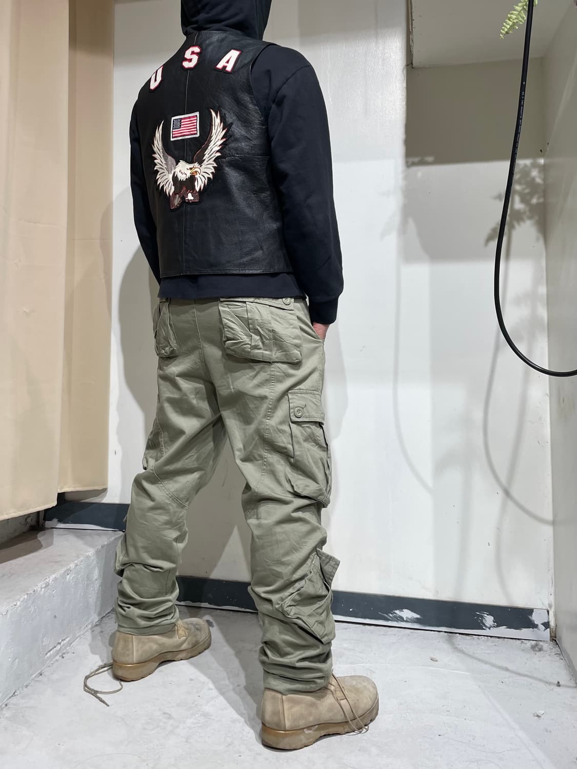 빈티지 올리브 카코팬츠 상품이미지1