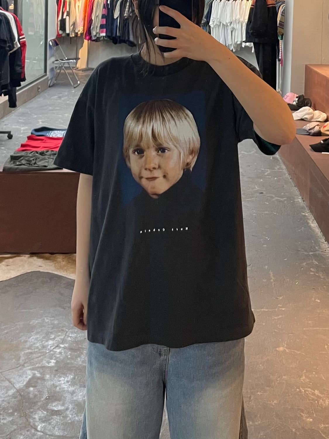 빈티지 너바나 밴드 커트 코베인 프린팅 반팔 H2400 상품이미지1