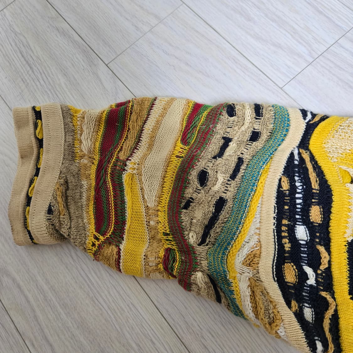 90s Coogi 멀티컬러 3D 케이블니트가디건 상품이미지4