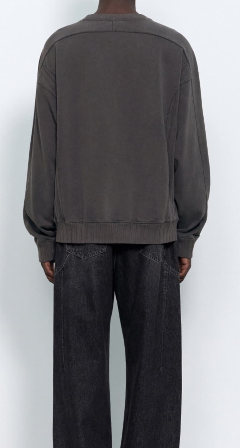 인사일런스 립 믹스드 스웨트셔츠 WASHED GREY L사이즈 상품이미지4