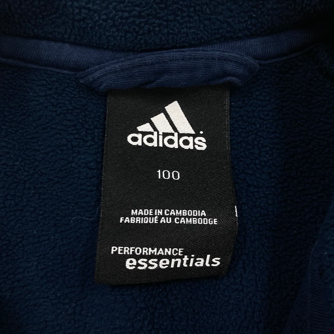 아디다스 스몰 로고 사이드 라인 네이비 플리스 자켓 상품이미지3