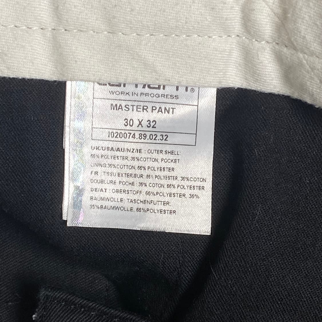 칼하트 마스터 팬츠 블랙 30X32 상품이미지3