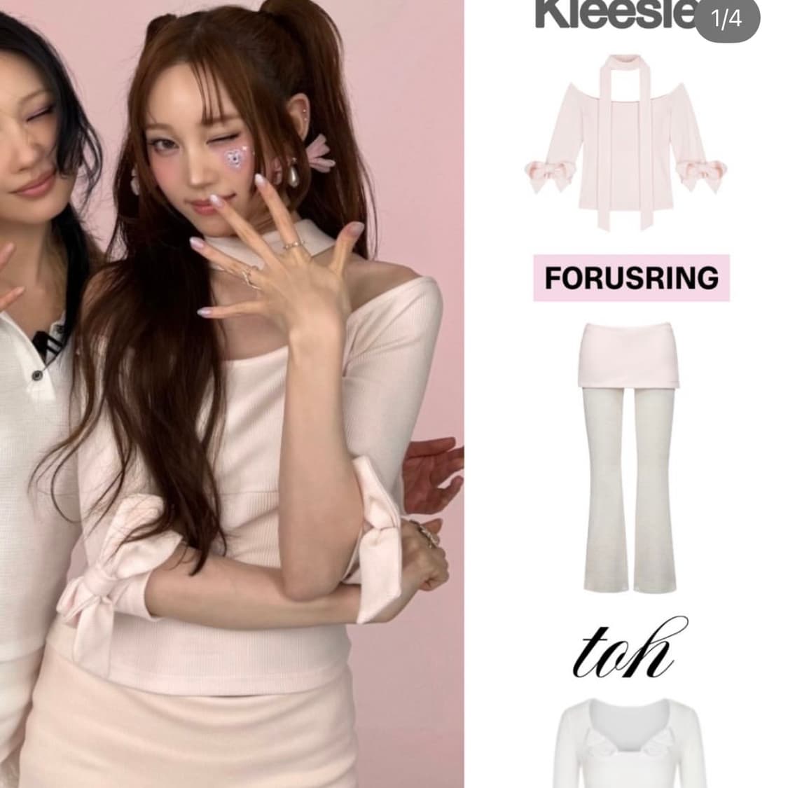 클리시어 Candy bow off - shoulder scarf set 상품이미지1