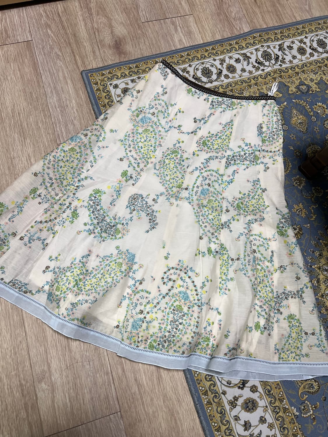 빈티지 미디 스커트 페이즐리 무늬 M 상품이미지1