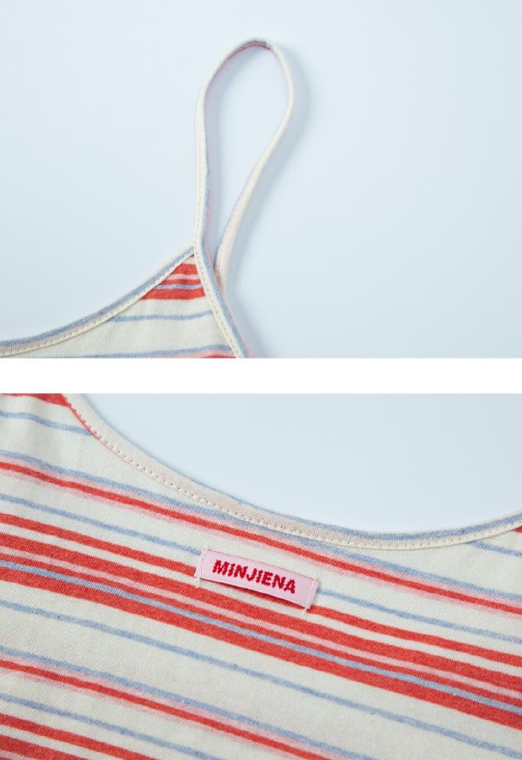 stripe sleeveless red 상품이미지2