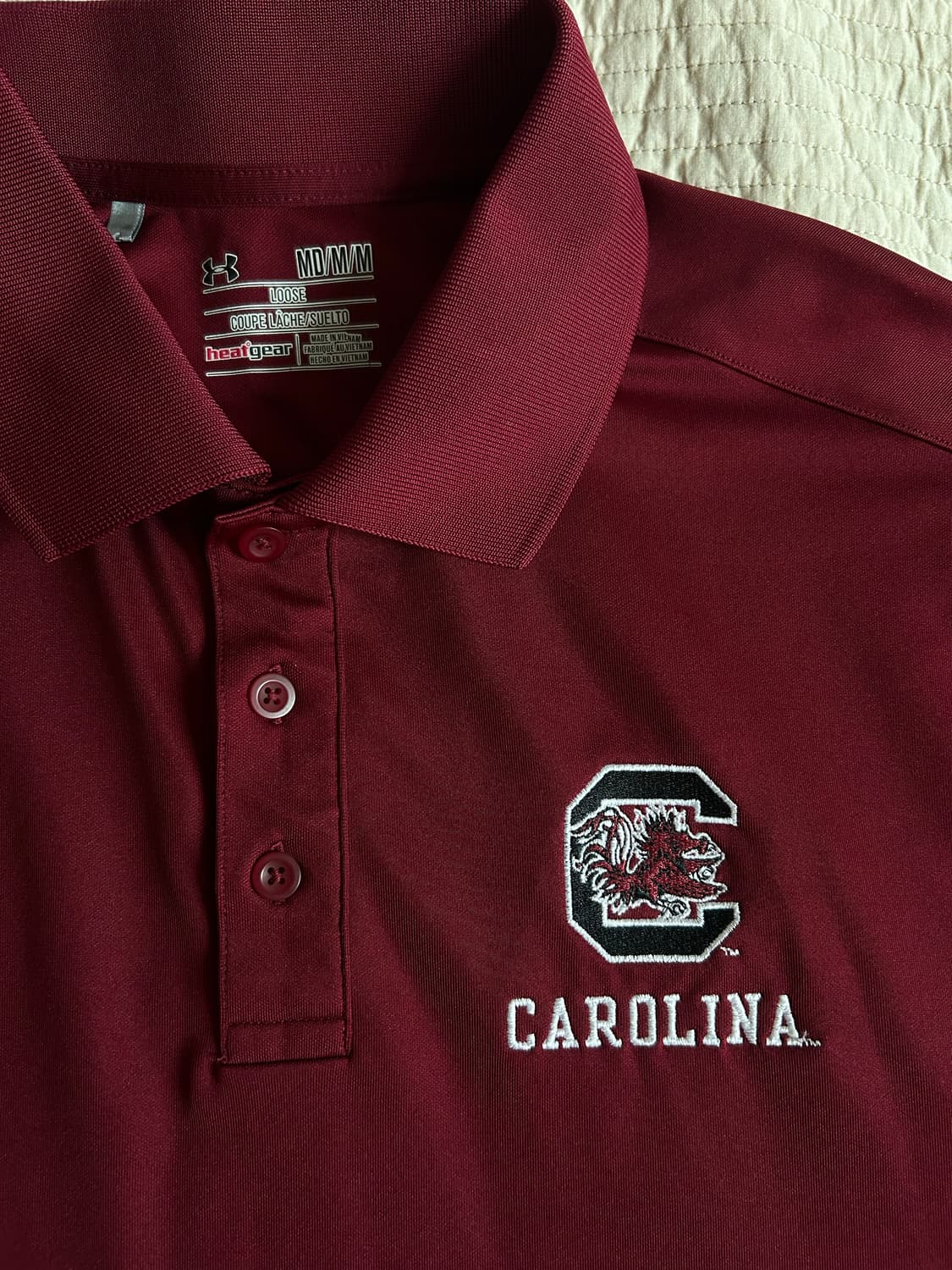 Carolina Heatgear 버건디 카라티 상품이미지3