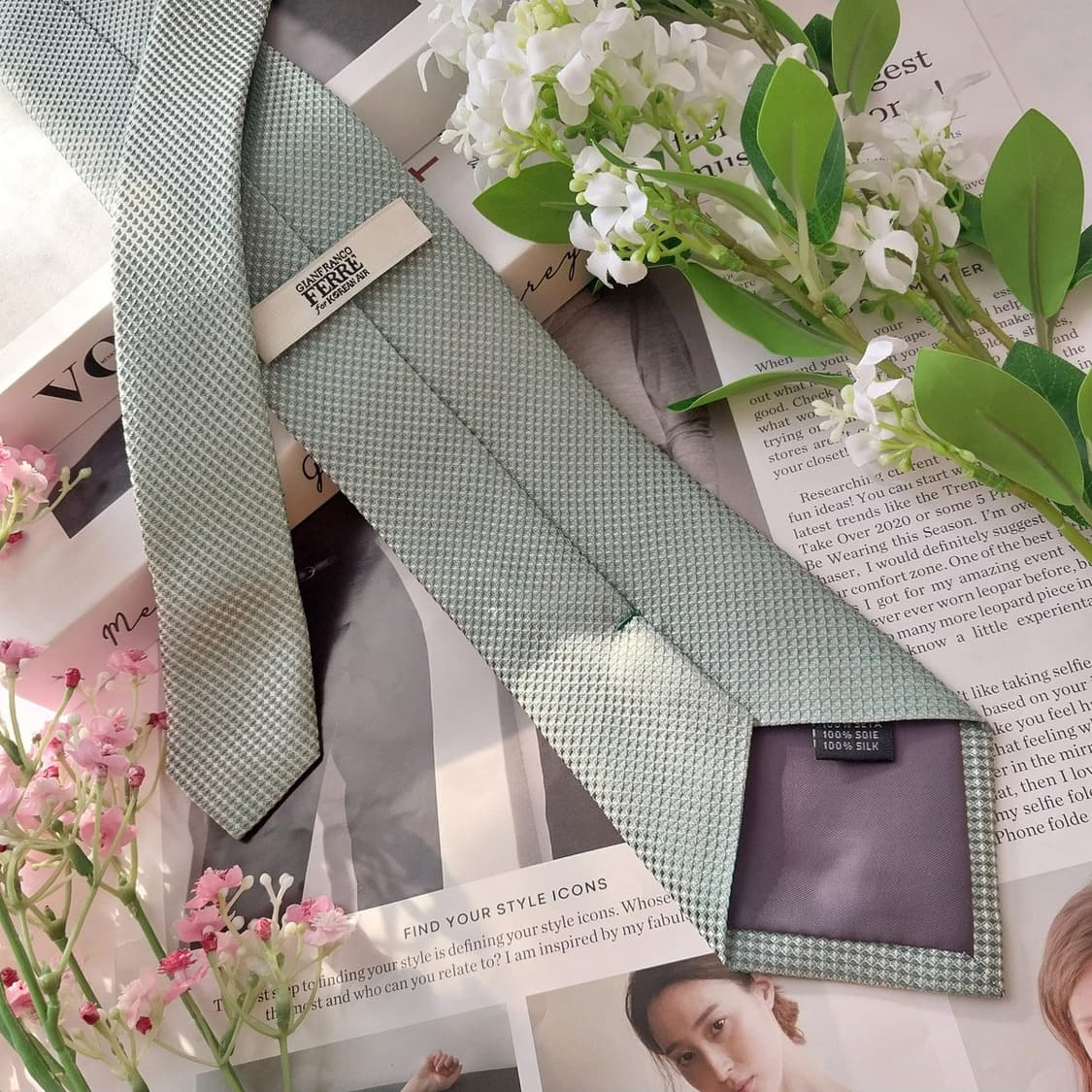 지안프랑코페레 실크 마이크로 텍스처 넥타이 8.6cm A+등급 K1848 상품이미지5