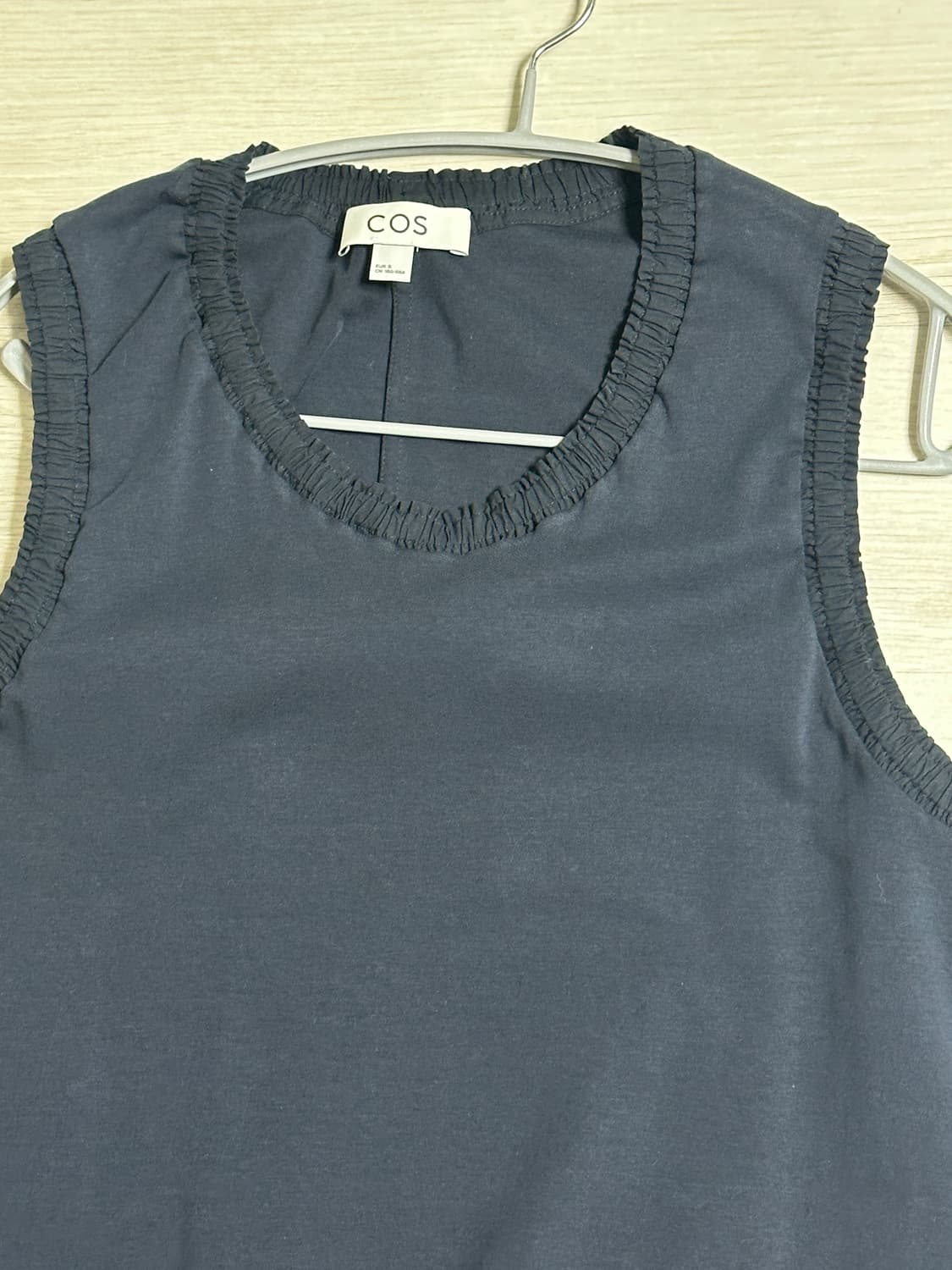 COS 러플 코튼 미디 드레스 네이비 상품이미지8