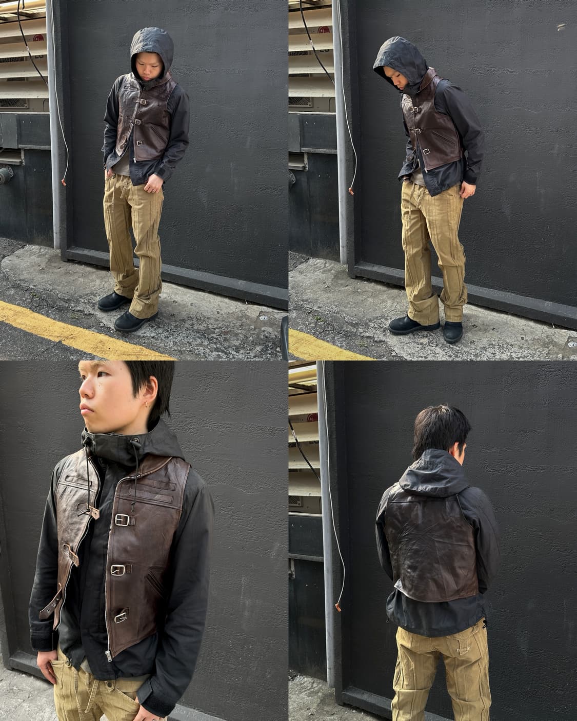 랙스 맥그리거 레더 베스트 도킹 후드 자켓 상품이미지3