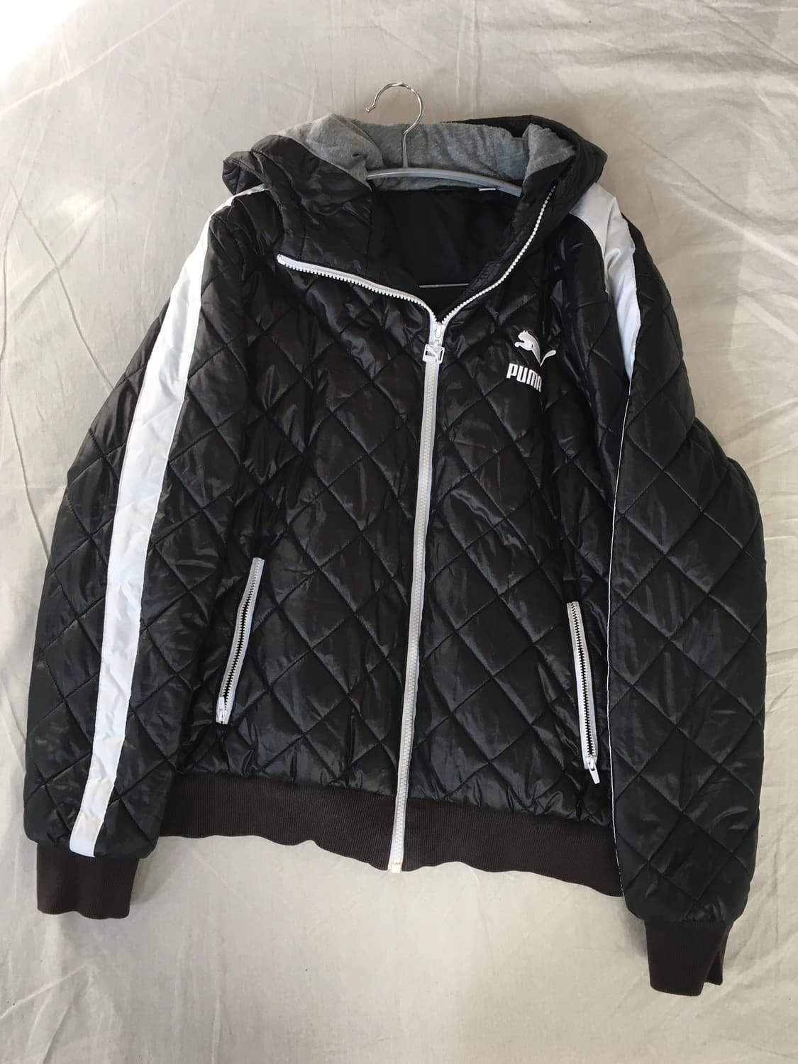 퓨마 배색라인 패딩 후드자켓 상품이미지3