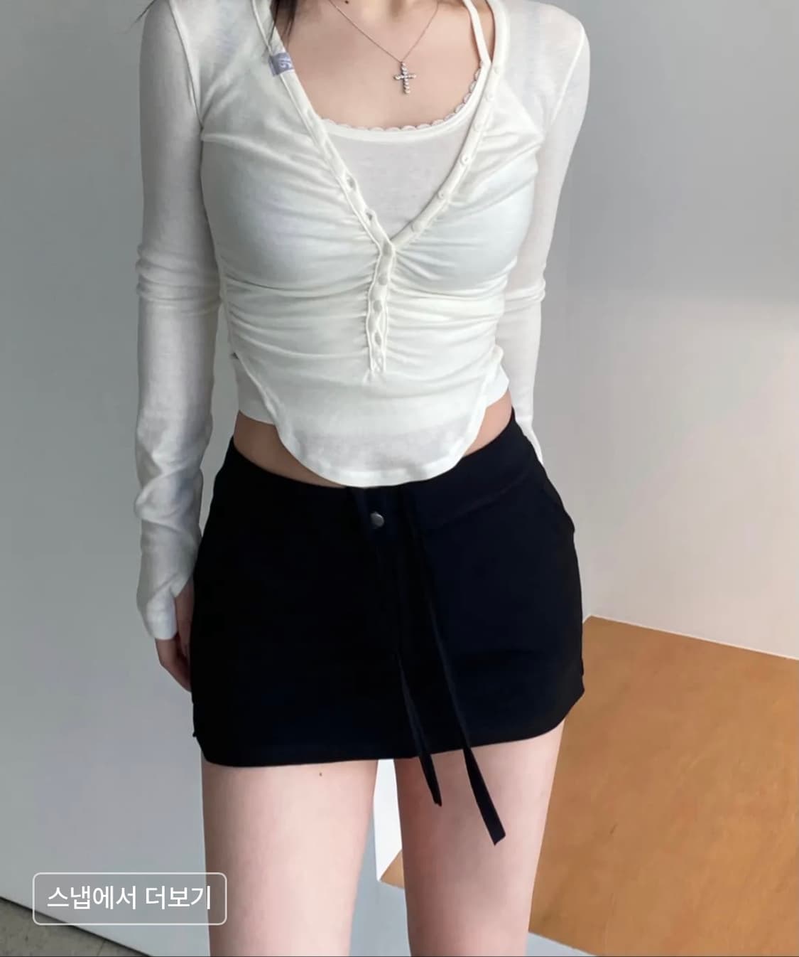 플리즈노팔로우 안젤라 홀터 레이스 탑 나시 아이보리 상품이미지2