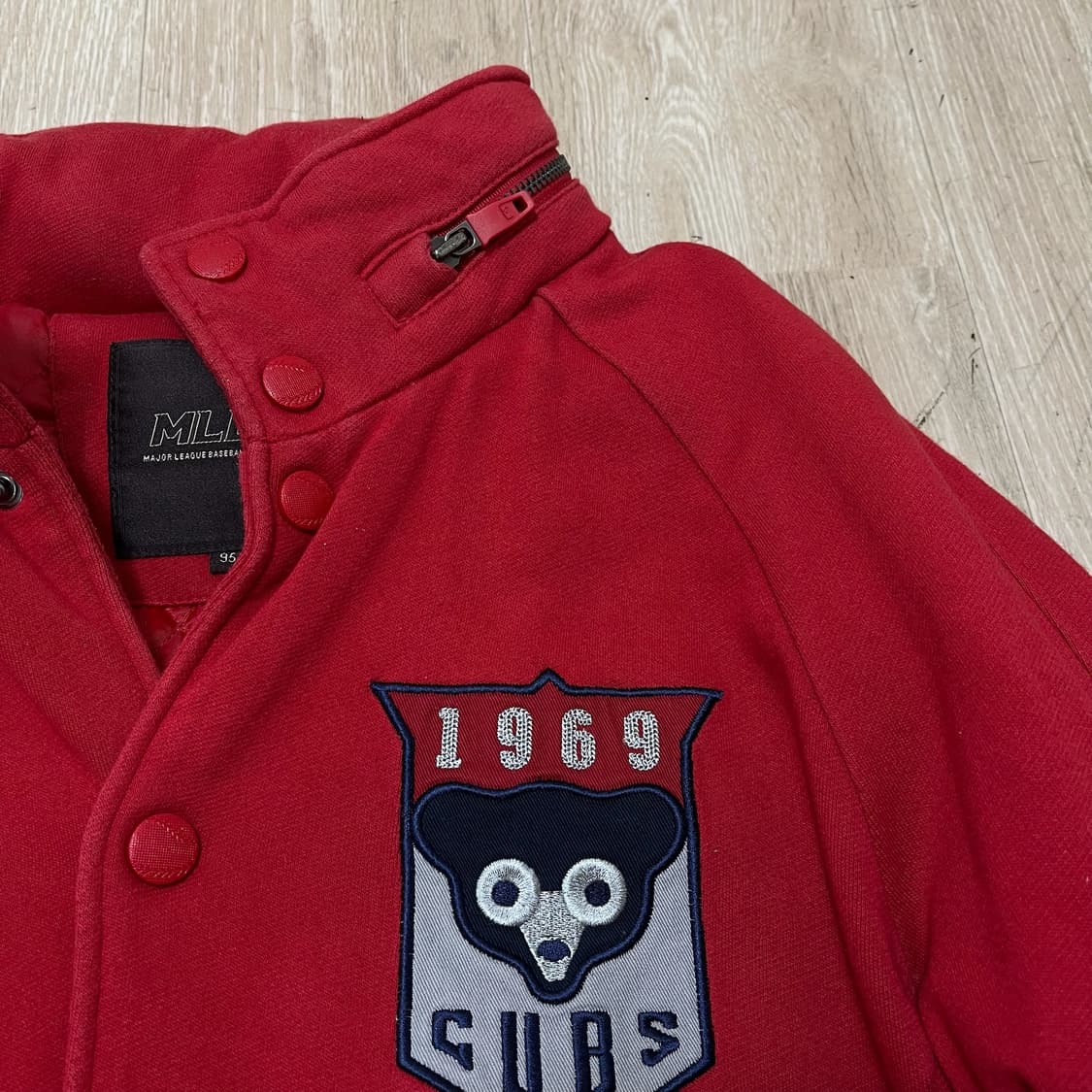 MLB 시카고 컵스 히든후드 야구점퍼 바시티 자켓 [레드] M/95 상품이미지4