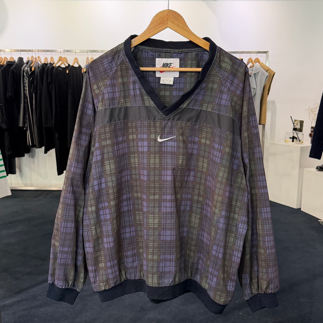 [XL] 90s 나이키 올드스쿨 체크 웜업 바람막이 상품이미지1