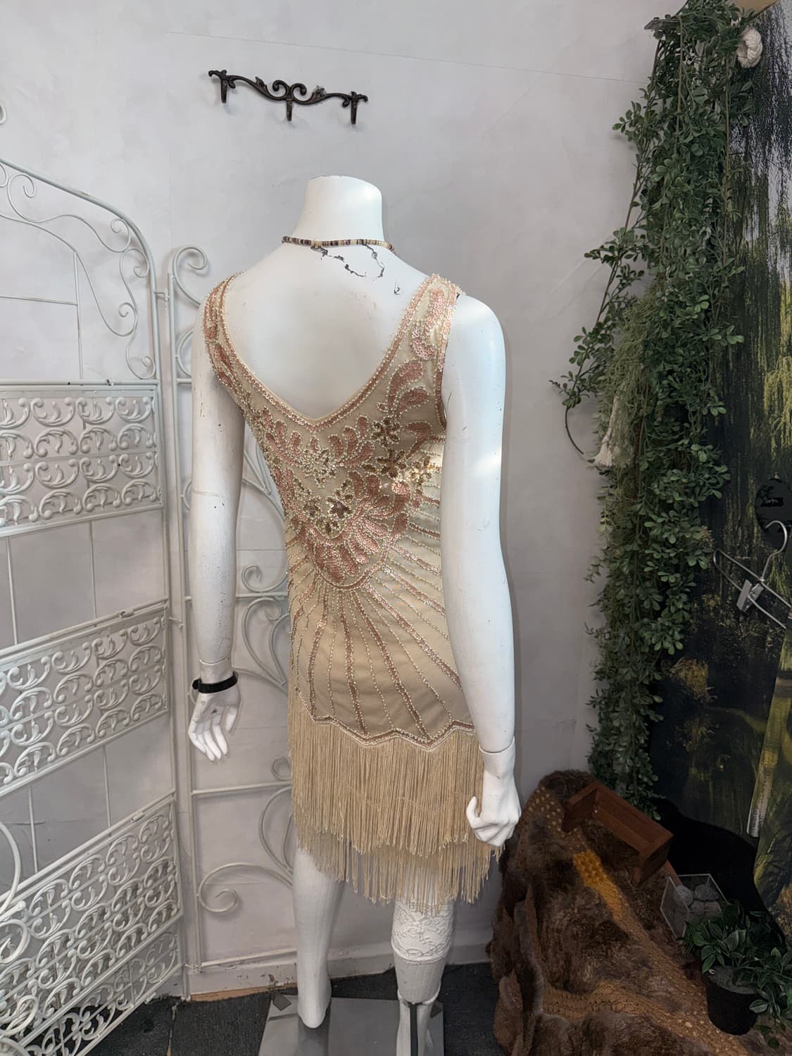 Pink beige oriental fairy beads ops 상품이미지4