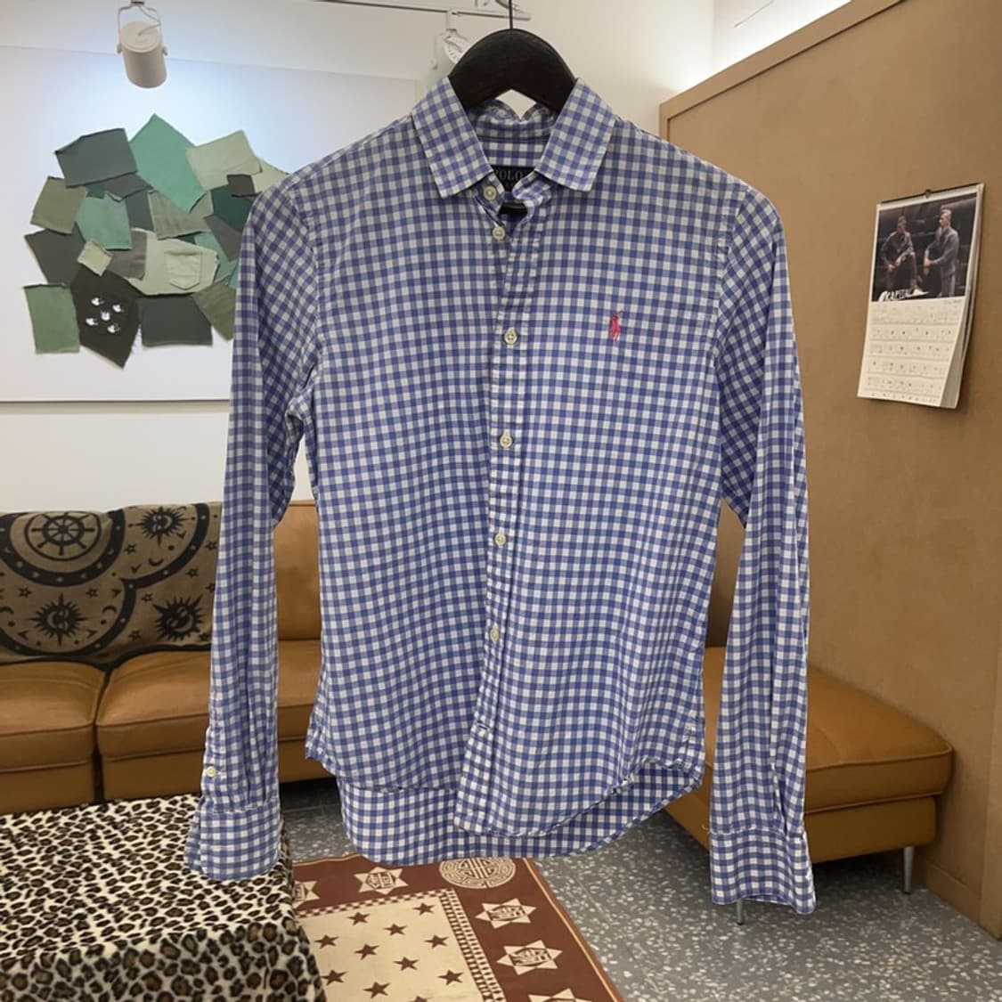 폴로 랄프로렌 빈티지 스카이블루 체크 셔츠 S C08833 상품이미지3