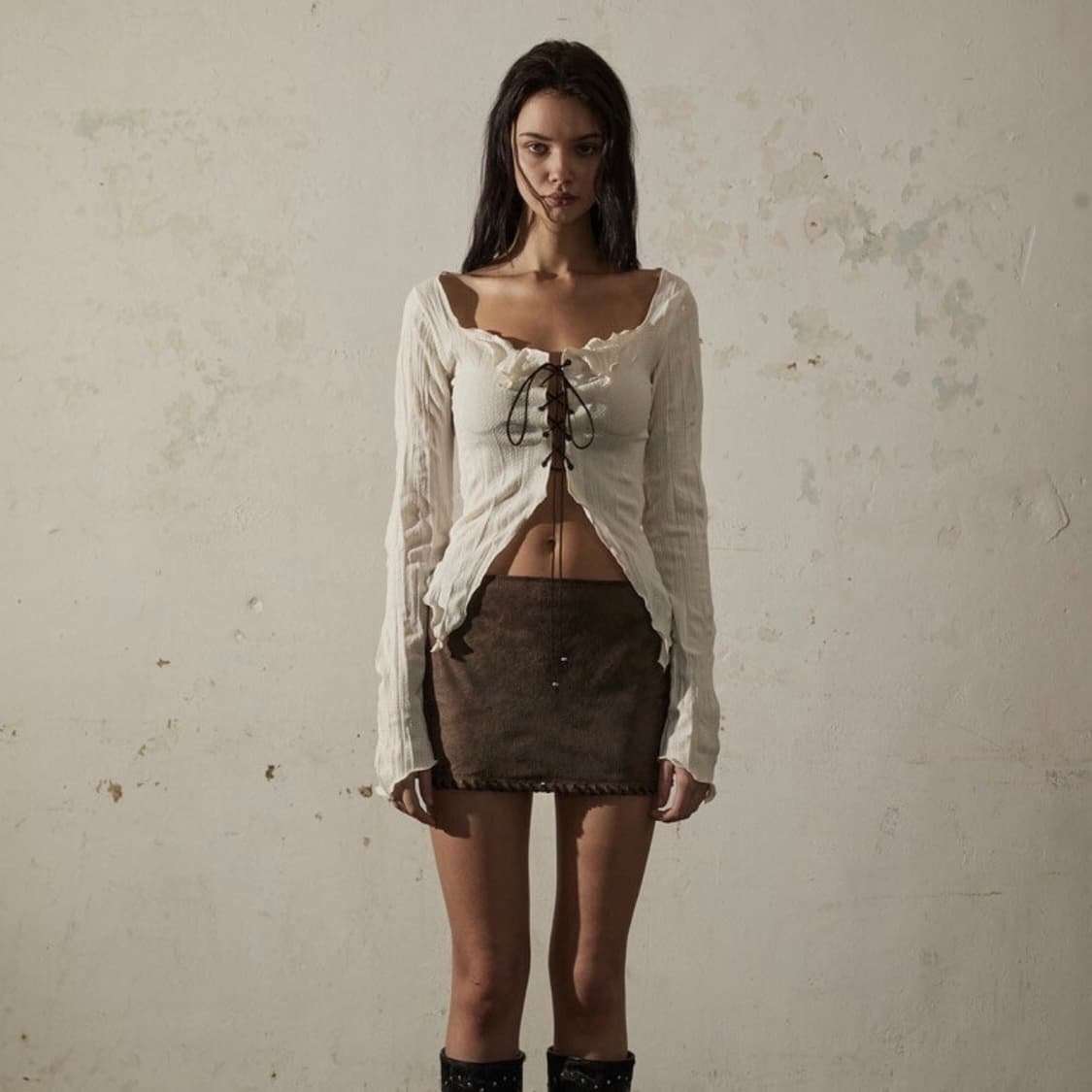 보헤미안서울 링클 코르셋 가디건 상품이미지4