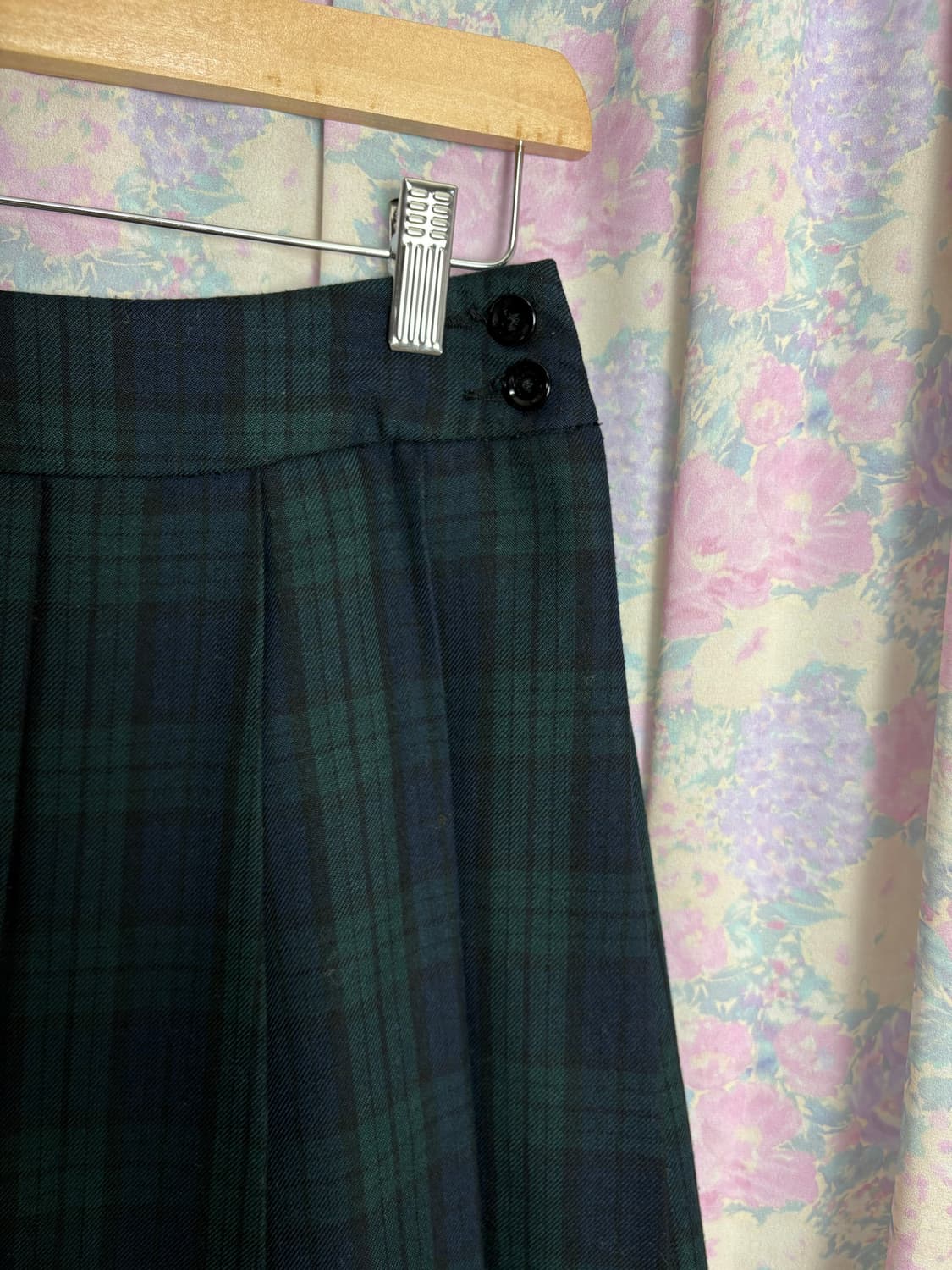 타탄 체크 플리츠 미디 스커트 상품이미지7