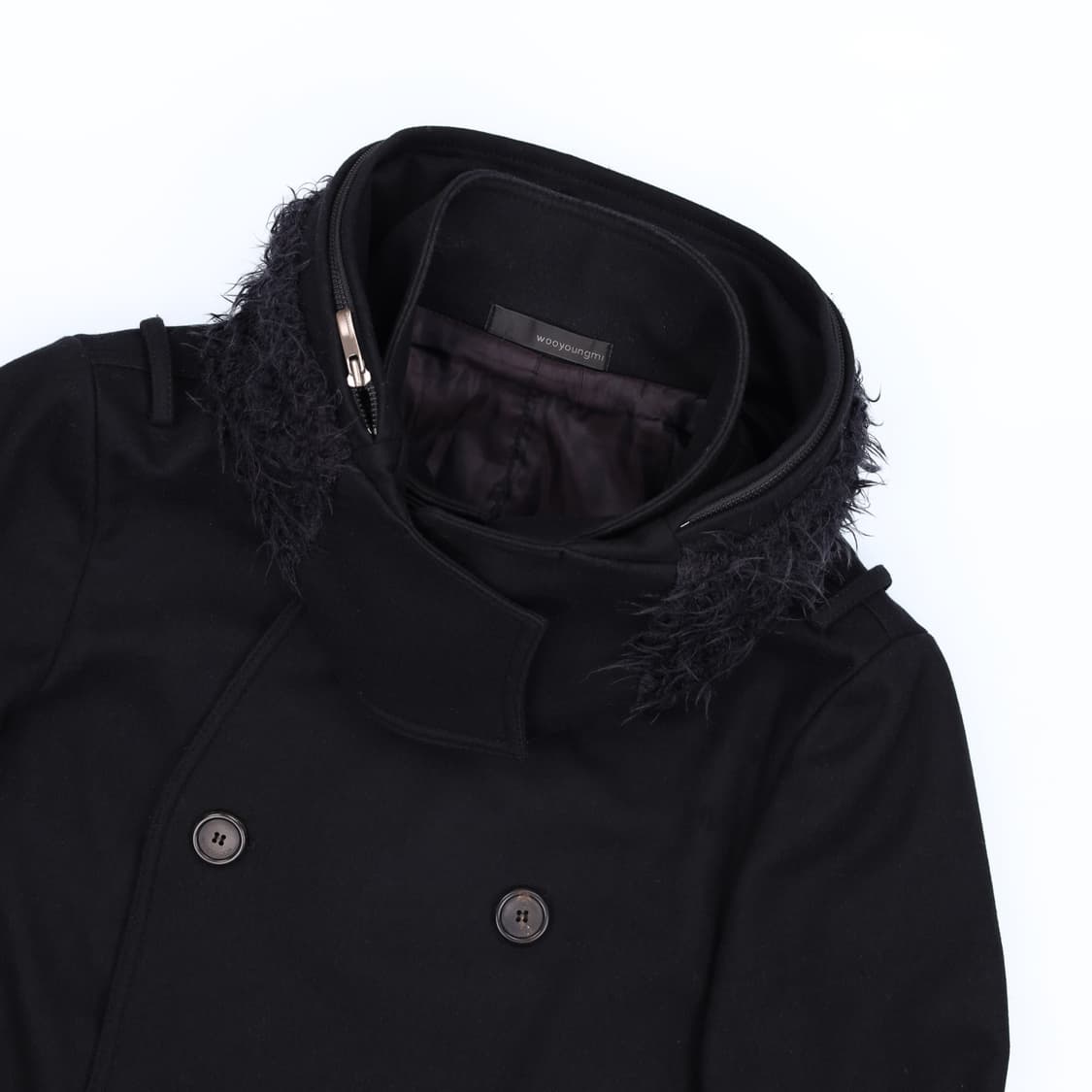[105] 솔리드옴므 우영미 모헤어 캐시미어 혼방 코트 블랙 3833 상품이미지6