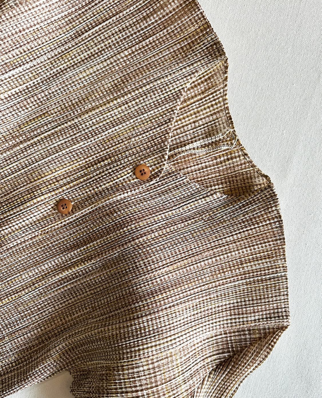 PLEATS PLEASE brown micro check cardigan 상품이미지9