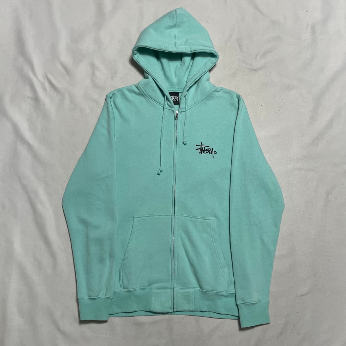L 스투시 빅로고 민트 후드 집업 상품이미지2