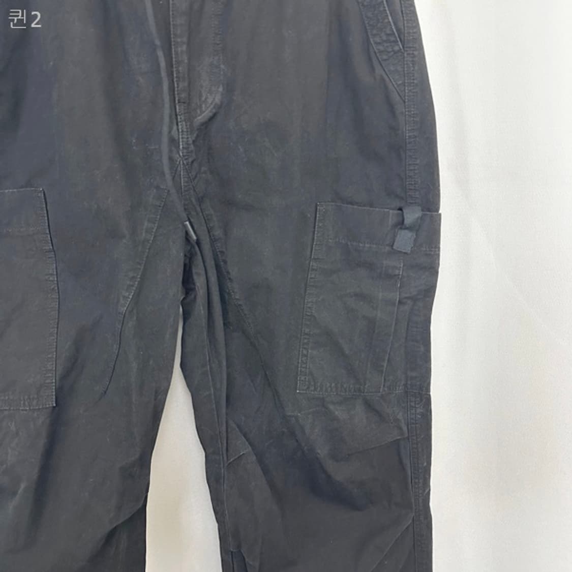 ZIZEMUSEUM 남자 밴딩 와이드 면 바지 검정 M 상품이미지5