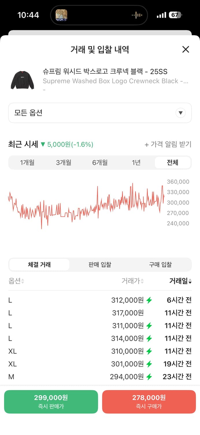 슈프림 워시드 박스로고 크루넥 블랙 - 25SS 새상품 상품이미지2