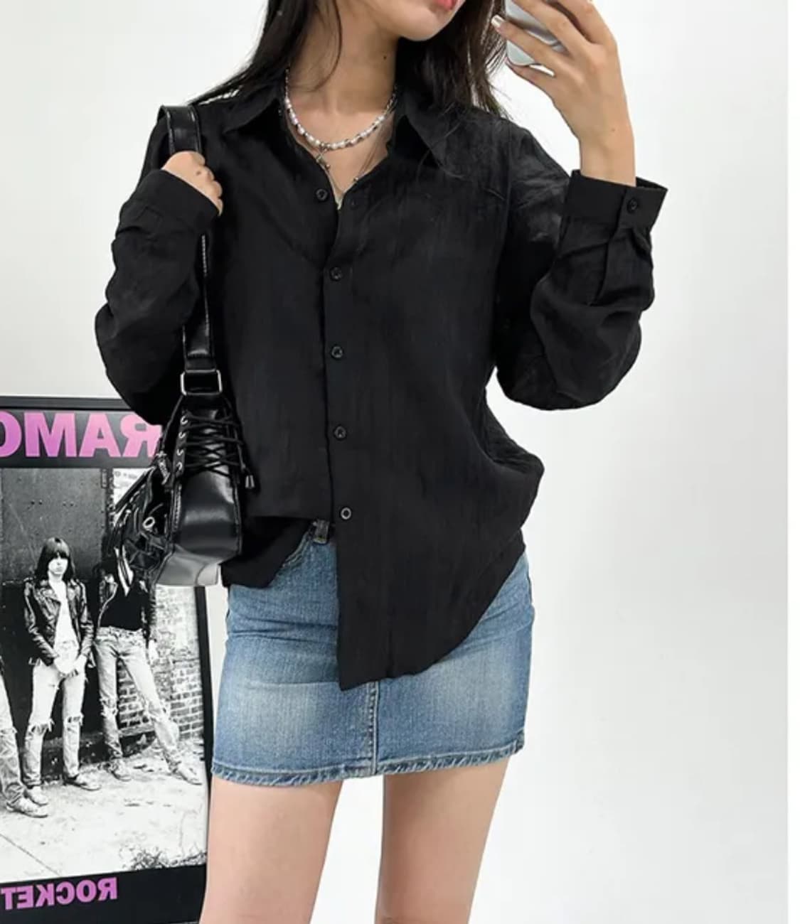 아쿠비클럽 블랙 셔츠 상품이미지1