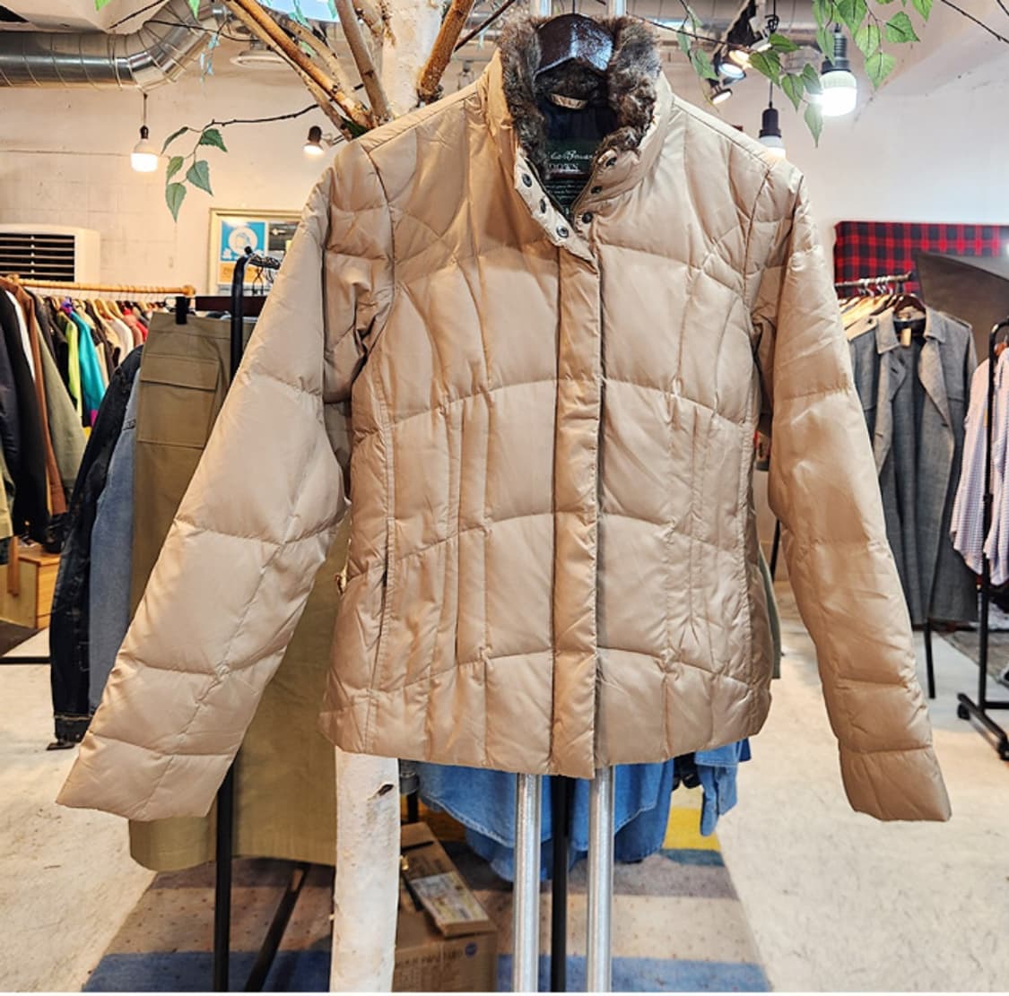eddie bauer 에디 바우어 베이지 구스 다운 점퍼 상품이미지1