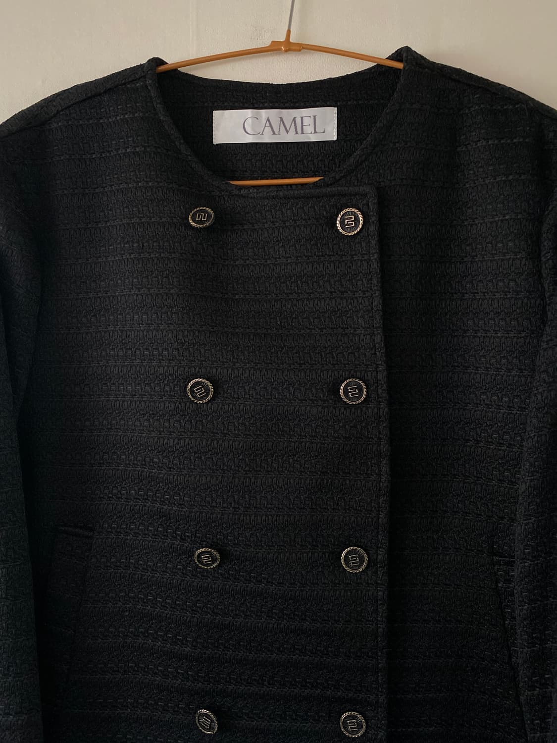 CAMEL 블랙 트위드 더블 자켓 상품이미지2