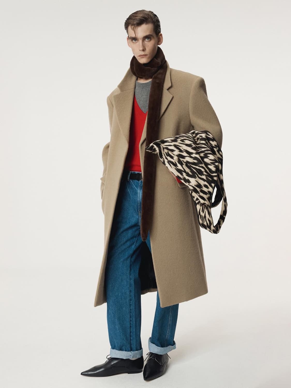 렉토 25FW 헤어리 울 싱글 코트 라이트 카키 상품이미지2