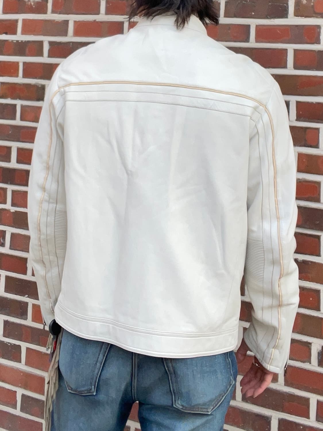 빈티지 켄네스콜 화이트 라이더 가죽 자켓 상품이미지2