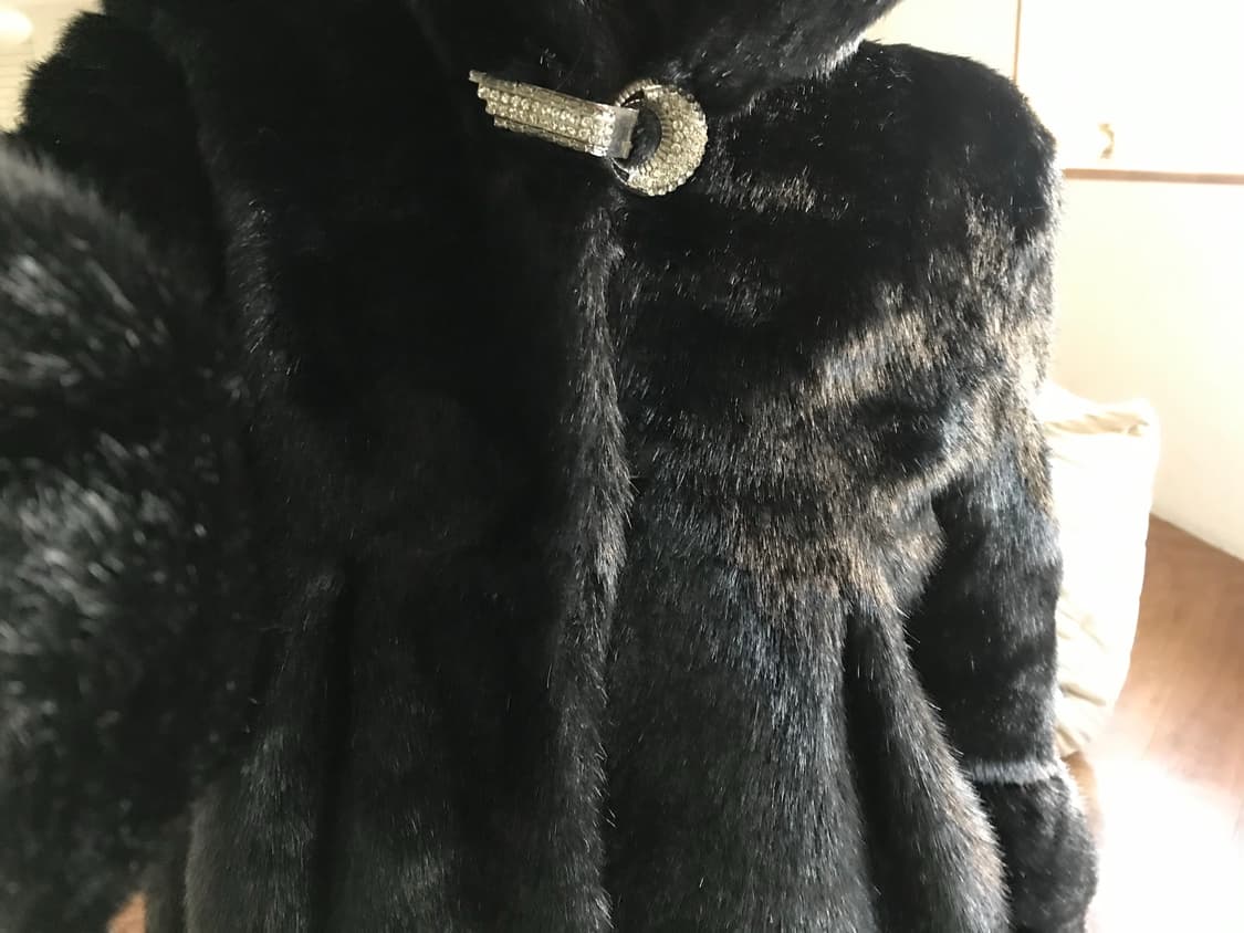 vintage eco fur hood jacket 상품이미지5